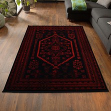 Giza Home Yağcıbedir Afgan Türkmen Otantik Desenli Dokuma Bordo Oturma Odası Salon Mutfak Halısı 3671H_ZS47