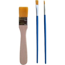 Yağlı Boya Akrilik Fırça Boyası, 3 Adet Fırça, Zemin Fırça, Resim Palet Paledi