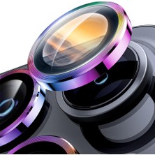 URR iPhone 16 Pro Titanium Alloy Kamera Lens Koruyucu Rainbow