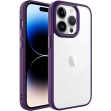 ZORE Apple iPhone 14 Pro Max Kılıf Zore Krom Kapak-Derin Mor