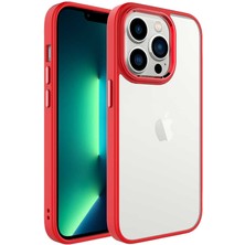 ZORE Apple iPhone 14 Pro Max Kılıf Krom Kapak-Kırmızı
