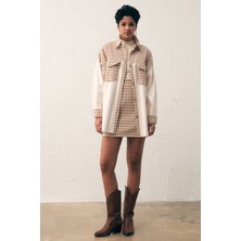 Sateen Rugan Kazayağı Gömlek - Camel