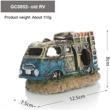 No.2 Tarzı Akvaryum Balık Tankı Süs Resin Araç Dekor Enkaz Kaçış Otobüsü Sualtı Manzara Figürü (Yurt Dışından)