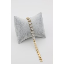 Xupıng Jewelry 14 Ayar Altın Kaplama, Ortası Zirkon Taşlı Bileklik