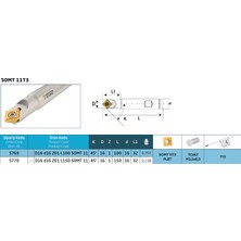 Teknik D16 D16 Z01 L150 (Somt 11T3) Pah Açma Freze S770
