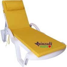 MİRZADE ŞEZLONG MİNDERİ LÜKS SU GEÇİRMEZ KUMAŞ YASTIKLI GRİ SÜNGERLİ FERMUARLI-SARI