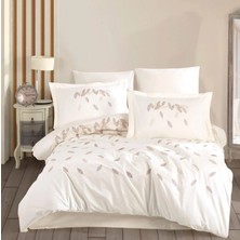 Hobby Çift Kişilik Poplin Premium Nakışlı Nevresim Lidia Krem