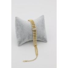 Xupıng Jewelry 14 Ayar Altın Kaplama, Nokta Taşlı Zirkon Bileklik