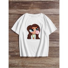 Mercoledi Sakızlı Kız Baskılı Oversize T-Shirt Salas Boyfriend