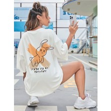 Mercoledi Siyah Oversize T-Shirt Learn To Be Positive Baskılı