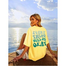 Mercoledi Will Be Okay Baskılı Kadın Oversize T-Shirt Salaş Boyfirend