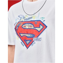 Mercoledi Süperman Baskılı Oversize Erkek T-Shirt Salaş Boyfirend