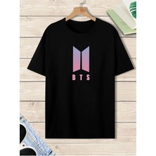 Mercoledi Siyah Purple Bts Baskılı T-Shirt