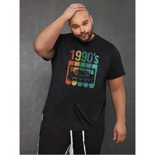 Mercoledi Vintage 1990'S Baskılı Oversize Erkek T-Shirt Salaş Boyfirend