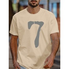 Mercoledi 7 Rakam Baskılı Oversize Erkek T-Shirt Salaş Boyfirend