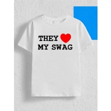 Mercoledi My Swag Baskılı Oversize T-Shirt Salas Boyfriend