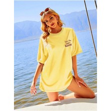 Mercoledi Like A Sunset Baskılı Kadın Oversize T-Shirt Salaş Boyfirend