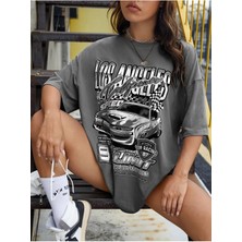 Mercoledi Los Angels Baskılı Oversize Salas T-Shirt Boyfriend