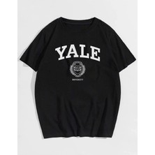 Mercoledi Unisex Yale Baskılı Oversize T-Shirt
