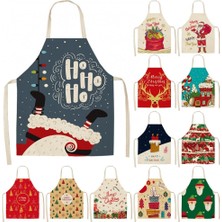 Lianghao Shopb No.7 Tarzı Keten Noel Tasarımı Noel Baba Mutfak Pişirme Parti Aksesuarları Çocuklar Için Önlük (Yurt Dışından)