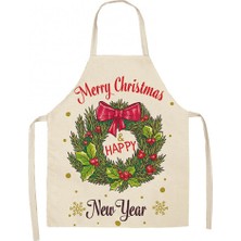 Lianghao Shopb No.7 Tarzı Keten Noel Tasarımı Noel Baba Mutfak Pişirme Parti Aksesuarları Çocuklar Için Önlük (Yurt Dışından)