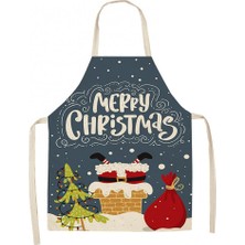 Lianghao Shopb No.7 Tarzı Keten Noel Tasarımı Noel Baba Mutfak Pişirme Parti Aksesuarları Çocuklar Için Önlük (Yurt Dışından)
