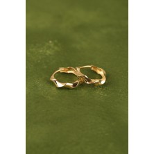 ÇGK KUYUMCULUK Kıvrımlı Halka Altın Küpe CGKKP0118