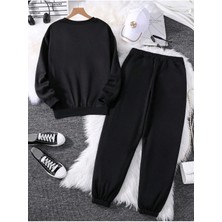 Kalp Baskılı 2ip Örme Kumaş Tam Fermuar Alt Üst Eşofman Takımı