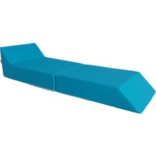 Mirzade Sun Bed Katlanır Güneşlenme Minderi-Sunbed Turkuaz Mavi