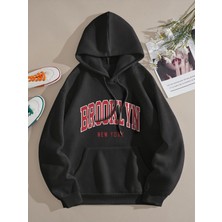 Mercoledi Brooklyn New York Baskılı Bisiklet Yaka Ünisex Oversize Sweatshirt