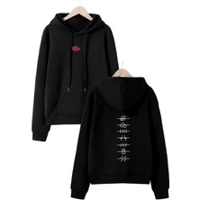 Mercoledi Naruto Anime Baskılı  Oversize Kapüşonlu Sweatshirt