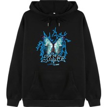 Mercoledi Kadın Sense Kelebek Baskılı Oversize Sweatshirt