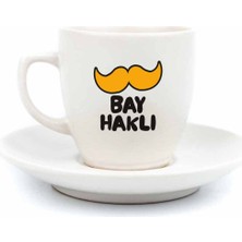 Palto Tasarım Bay Haklı & Bayan Haklı 2 Kişilik 4 Parça Krem Türk Kahvesi Fincan Seti - Hediyelik Kahve Fincanı Seti