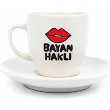 Palto Tasarım Bay Haklı & Bayan Haklı 2 Kişilik 4 Parça Krem Türk Kahvesi Fincan Seti - Hediyelik Kahve Fincanı Seti