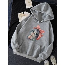 Mercoledi  Sevimli Kedi Baskılı Oversize Sweatshirt