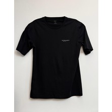 Skatinger Modal ve Pamuk Kumaş Oversize Düz Renk Siyah Tişört Nefes Alabilen Bisiklet Yakalı T-Shirt