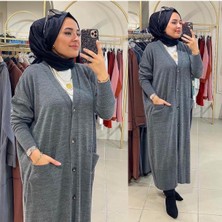 Nisum Moda Uzun Düğmeli Triko Hırka