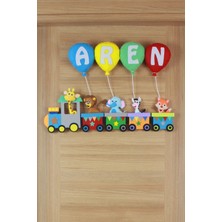 Renkli Hayallerim Aren Isimli Trenli Bebek ve Hastane Odası Kapı Süsü