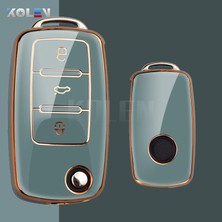 Anahtarlık Mavi Tpu Araba Anahtar Kılıfı Kapak Tutucu Kabuk Vw Volkswagen Polo Golf Passat Beetle Caddy Tiguan Skoda Octavia Kodiaq Seat Leon Altea Için (Yurt Dışından)