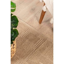 Konfor Halı Natura 6661  Doğal Jüt Kilim Bej Renkli Yumuşak Dokulu Şık Tasarımlı Kilim Modern Dokuma Kilim