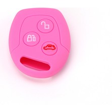 Wenchang Shop C Pembe Ford Transit Focus Ka Galaxy Mondeo Fiesta C-Max S-Max Connect Için Silikon Araba Anahtarı Kılıfı Uzaktan Araba Anahtarı Koruyucu Kılıf Kabuk (Yurt Dışından)