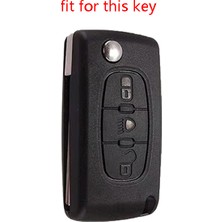 Wenchang Shop C Pembe Citroen Berlingo X7 Xsara Katlanır 3 Düğmeli Anahtar Kılıfı Silikon Araba Anahtar Kapağı Koruma (Yurt Dışından)