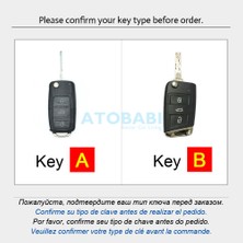 Wenchang Shop C Pembe Vw Volkswagen Polo Golf 7 Passat B6 B5 Up Beetle Tiguan Skoda Octavia Seat Ibiza Leon Için Deri Araba Anahtar Kılıfı Flip Uzaktan Kumanda Kapak (Yurt Dışından)