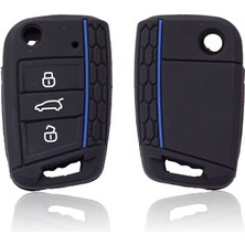 Kahverengi Vw Golf 7 Mk7 3 Düğmeli Katlanabilir Uzaktan Kumanda Anahtar Kılıfı Için Silikon Kapak (Yurt Dışından)