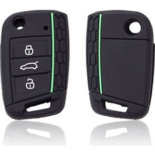 Kahverengi Vw Golf 7 Mk7 3 Düğmeli Katlanabilir Uzaktan Kumanda Anahtar Kılıfı Için Silikon Kapak (Yurt Dışından)