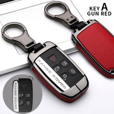 Wenchang Shop C Anahtar A Gun Kırmızı Land Rover A9 Range Rover Sport Evoque Freelander 2 Jaguar Xe Xj Xjl Xf C-X16 V12 Gitar Için Çinko Alaşım Araba Anahtar Kılıfı Kapak Kabuk (Yurt Dışından)