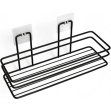 TncPatiShop Siyah Yapışkanlı Banyo Düzenleyici Şampuanlık Banyo Rafı Duş Rafı Organize