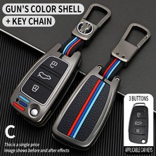 Gri Audi A1 A3 A4 A5 A6 A7 A8 Quattro Q3 Q5 Q7 R8 Allroad Tt Rs5 Rs6 Anahtarlık Kılıfı Kapak Shell Cover (Yurt Dışından)