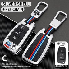 Gri Audi A1 A3 A4 A5 A6 A7 A8 Quattro Q3 Q5 Q7 R8 Allroad Tt Rs5 Rs6 Anahtarlık Kılıfı Kapak Shell Cover (Yurt Dışından)