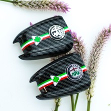Açık Mavi-A Alfa Romeo Giulia Stelvio Araba Anahtarı Koruyucu Kapak Için Karbon Fiber Anahtar Kabuk 3D Anahtarlık (Yurt Dışından)